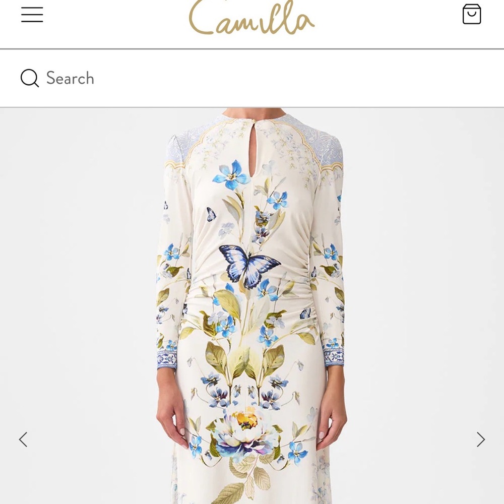 Camilla Cream, Blue Floral Long Sleeve Dress. brand new- it was a Christmas gift